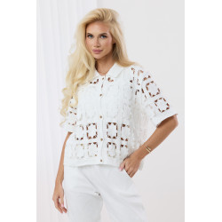 Ażurowa koszula z krótkim rękawem