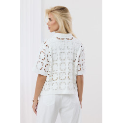 Ażurowa koszula z krótkim rękawem