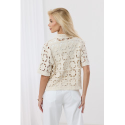 Ażurowa koszula z krótkim rękawem