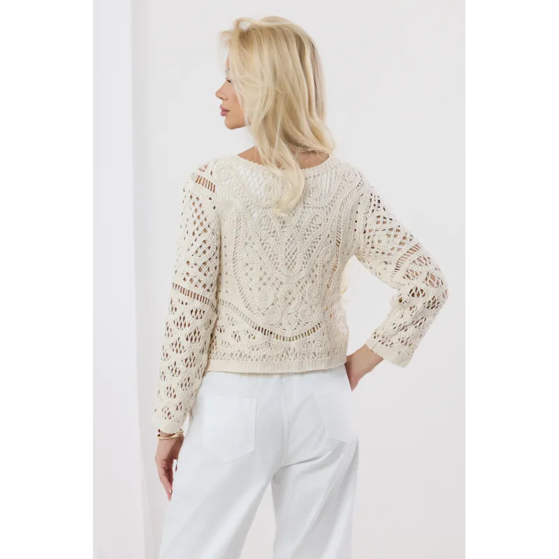 Ażurowa bluzka typu crop top