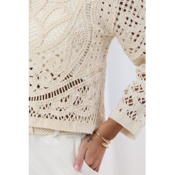 Ażurowa bluzka typu crop top