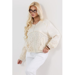 Kurtka bomberka z koronkowymi wstawkami