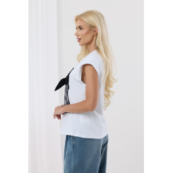 Bluzka z koronkowym gorsetem i kokardą