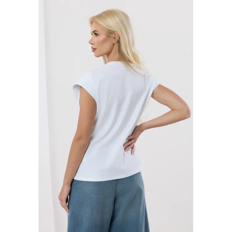 Bluzka z koronkowym gorsetem i kokardą