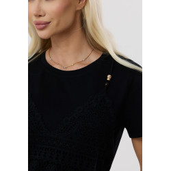 Bluzka z koronkowym gorsetem i ozdobnymi ramiączkami