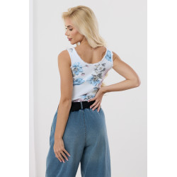Top na ramiączkach z kwiatowym nadrukiem