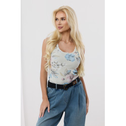 Top na ramiączkach z kwiatowym nadrukiem