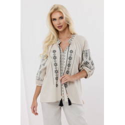 Bluzka boho z haftem i chwostami
