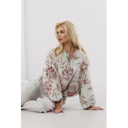 Kurtka bamberka z żakardowym wzorem w kwiaty