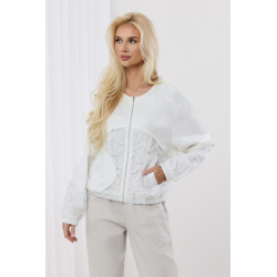 Kurtka bomberka z koronkowymi wstawkami