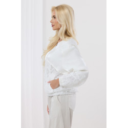 Kurtka bomberka z koronkowymi wstawkami