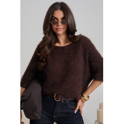 SWETER OVERSIZE Z KRÓTKIM RĘKAWEM