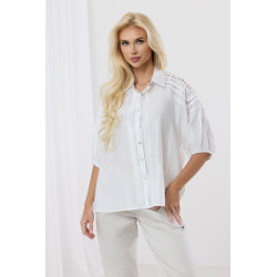 Koszula z bawełny z ozdobnym haftem na ramionach