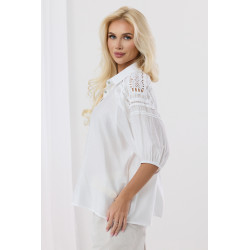 Koszula z bawełny z ozdobnym haftem na ramionach