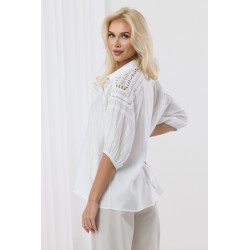 Koszula z bawełny z ozdobnym haftem na ramionach