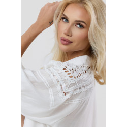 Koszula z bawełny z ozdobnym haftem na ramionach