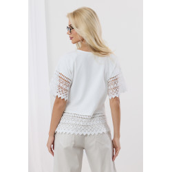 Bluzka z krótkim rękawem i wykończeniem z gipiury