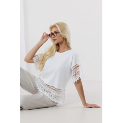 Bluzka z krótkim rękawem i wykończeniem z gipiury