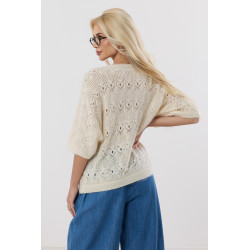 Ażurowy sweterek z rękawem 3/4