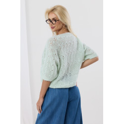 Ażurowy sweterek z rękawem 3/4