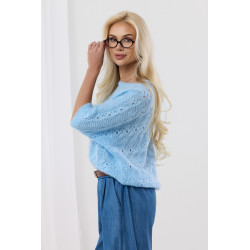 Ażurowy sweterek z rękawem 3/4