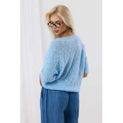 Ażurowy sweterek z rękawem 3/4