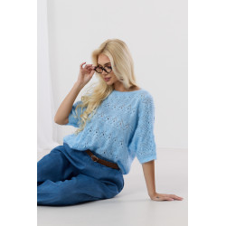 Ażurowy sweterek z rękawem 3/4