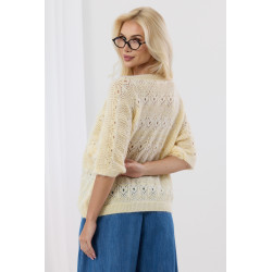 Ażurowy sweterek z rękawem 3/4