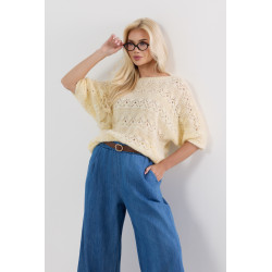 Ażurowy sweterek z rękawem 3/4