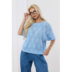 Luźny sweter z szerokimi rękawami i ozdobnym splotem