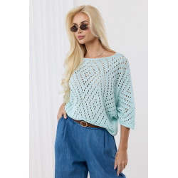 Ażurowy sweter o luźnym kroju
