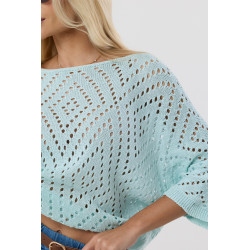 Ażurowy sweter o luźnym kroju