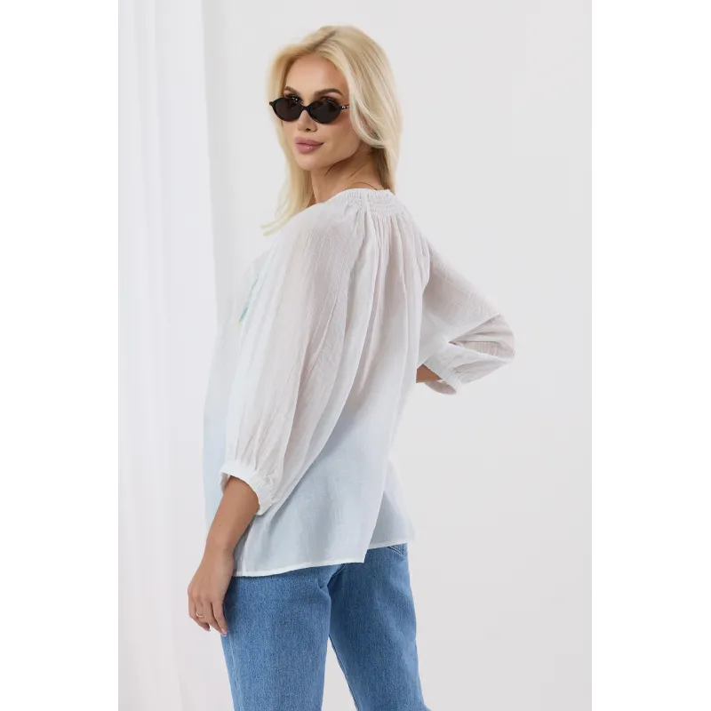 Luźna bluzka boho w polne kwiaty