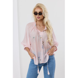 Luźna bluzka boho w polne kwiaty