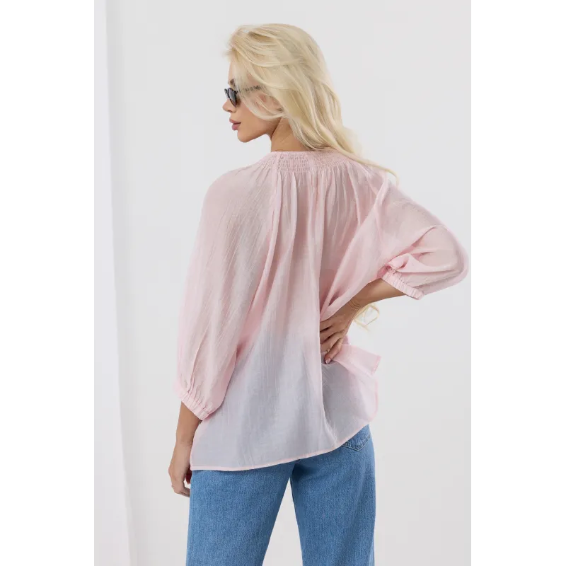 Luźna bluzka boho w polne kwiaty