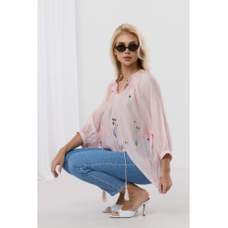 Luźna bluzka boho w polne kwiaty