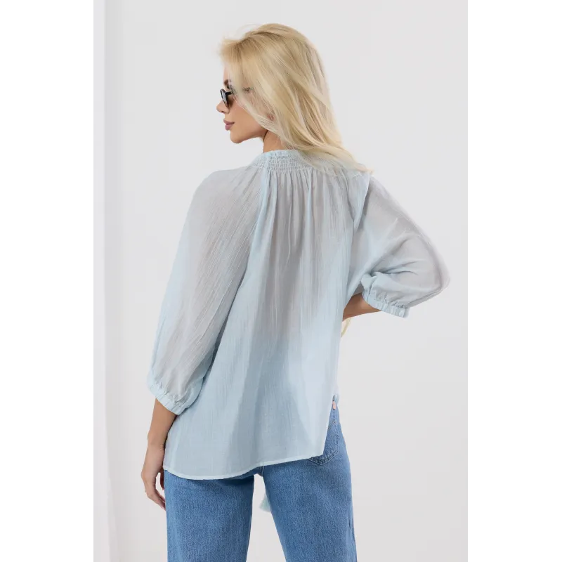 Luźna bluzka boho w polne kwiaty