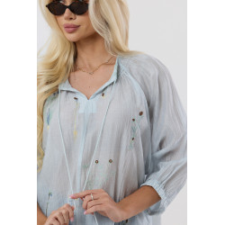 Luźna bluzka boho w polne kwiaty