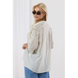 Koszula z bawełny z ozdobnym haftem na ramionach