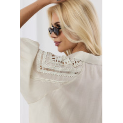 Koszula z bawełny z ozdobnym haftem na ramionach
