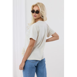 Bluzka z aplikacjami róż na dole