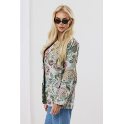 Żakardowa marynarka w kwiatowy wzór
