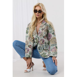 Żakardowa marynarka w kwiatowy wzór