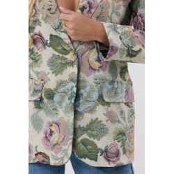 Żakardowa marynarka w kwiatowy wzór