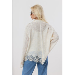 Koszula z ażurowym haftem i koronkowym dołem