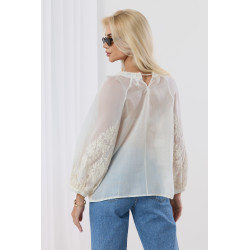Bluzka boho z haftem i wiązaniem