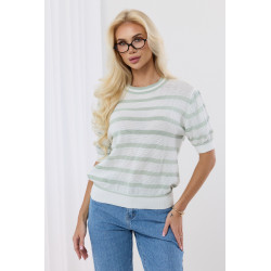 Ażurowy sweter w pastelowe paski