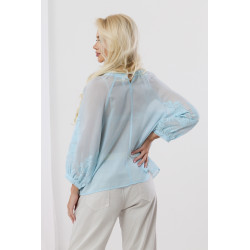 Bluzka boho z haftem i wiązaniem