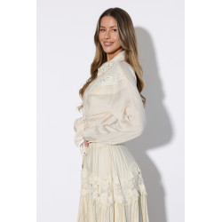 Koszula boho z koronkowymi wstawkami