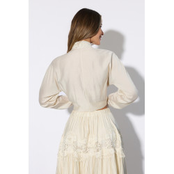 Koszula boho z koronkowymi wstawkami